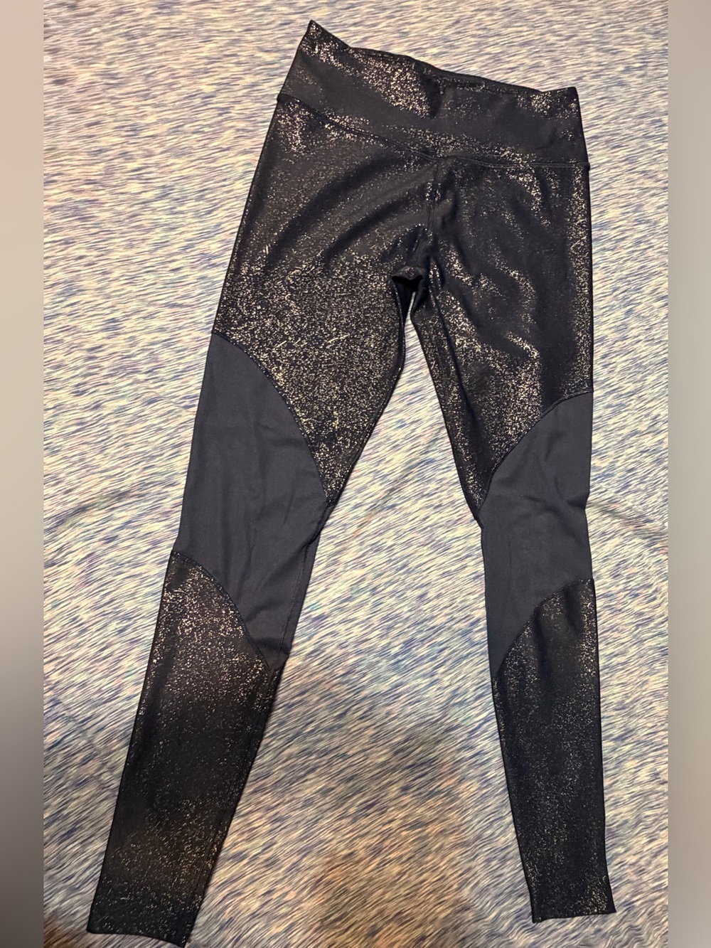 Girls' Nike Navy Blue Glitter Performance Leggings